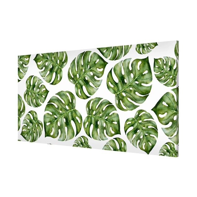 Magneetborden Watercolour Monstera Leaves