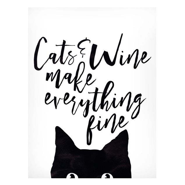 Magneetborden Cats And Wine make Everything Fine