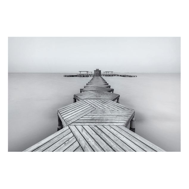 Magneetborden Wooden Pier In Black And White