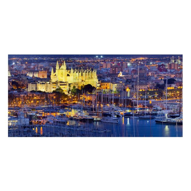 Magneetborden Palma De Mallorca City Skyline And Harbor