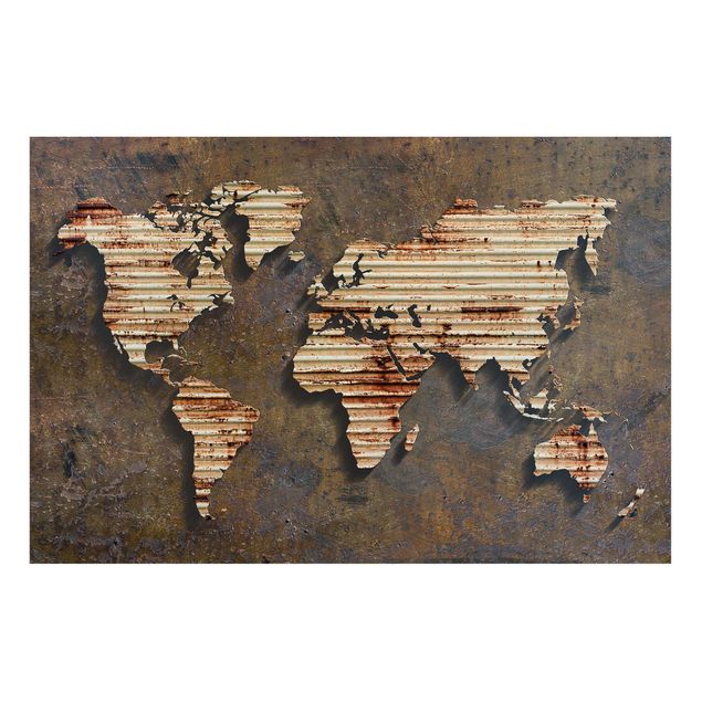 Magneetborden Rust World Map