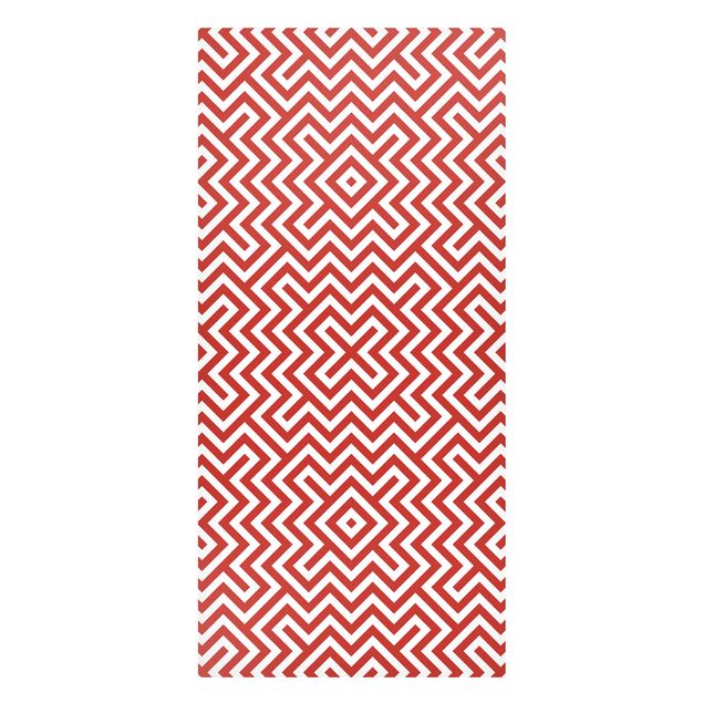 Magneetborden Red Geometric Stripe Pattern
