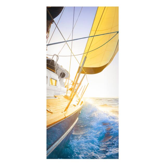 Magneetborden Sailboat On Blue Ocean In Sunshine