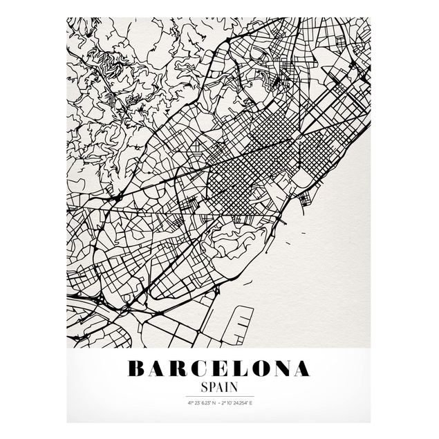 Magneetborden Barcelona City Map - Classic