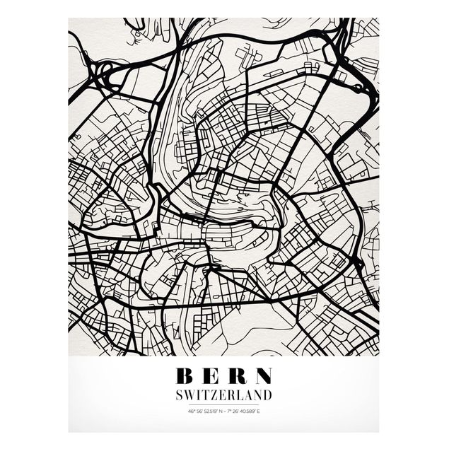Magneetborden Bern City Map - Classical