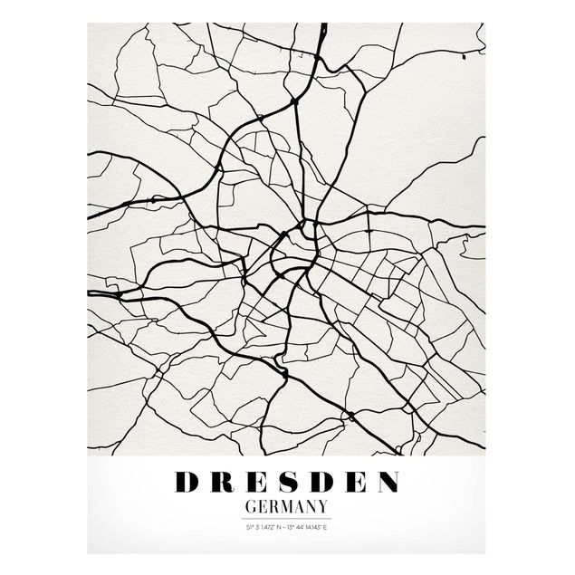 Magneetborden Dresden City Map - Classical