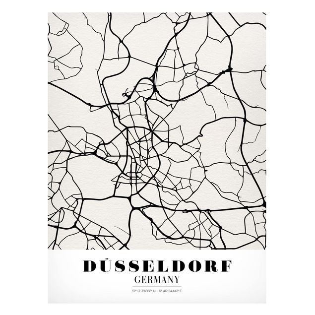 Magneetborden Dusseldorf City Map - Classic