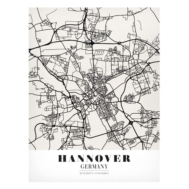 Magneetborden Hannover City Map - Classic
