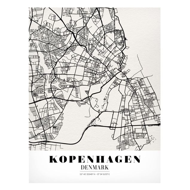 Magneetborden Copenhagen City Map - Classic