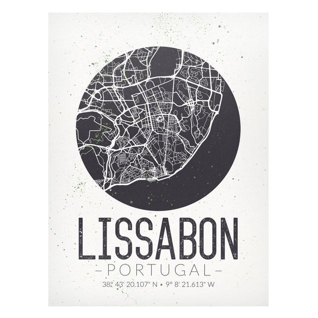 Magneetborden Lisbon City Map - Retro