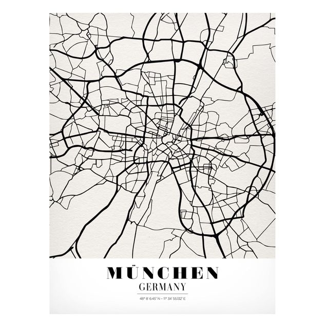 Magneetborden Munich City Map - Classic