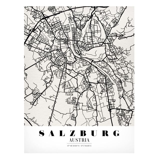Magneetborden Salzburg City Map - Classic