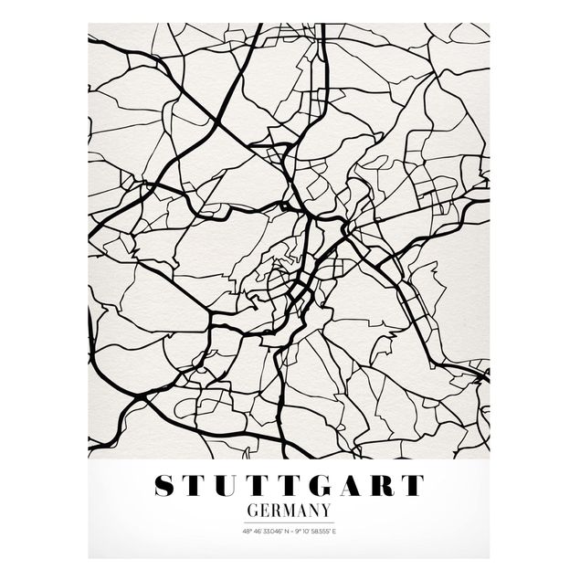 Magneetborden Stuttgart City Map - Classic