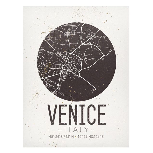 Magneetborden Venice City Map - Retro