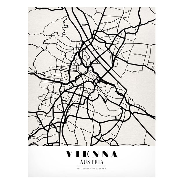 Magneetborden Vienna City Map - Classic
