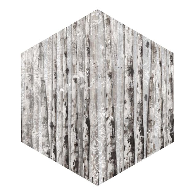 Hexagon Behang - Picturesque Birch Forest