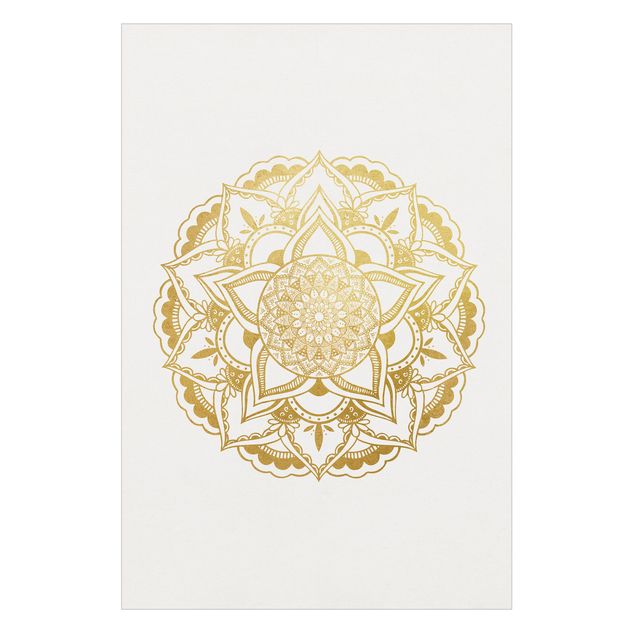 Raamfolie - Mandala Illustration Ornament White Black