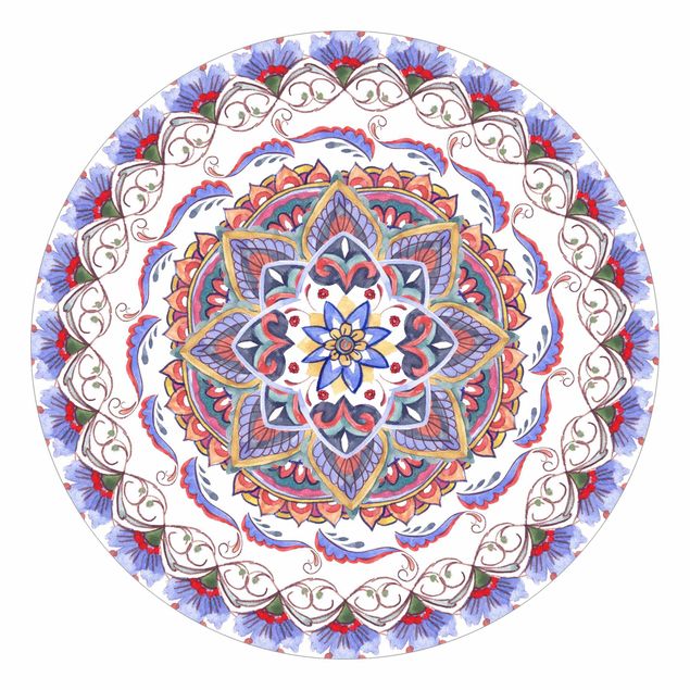 Behangcirkel Mandala Meditation Pranayama