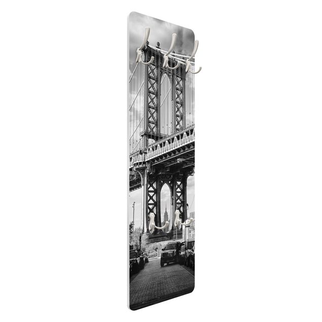 Wandkapstokken houten paneel Manhattan Bridge In America