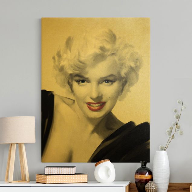 Canvas schilderijen Marilyn On Sofa