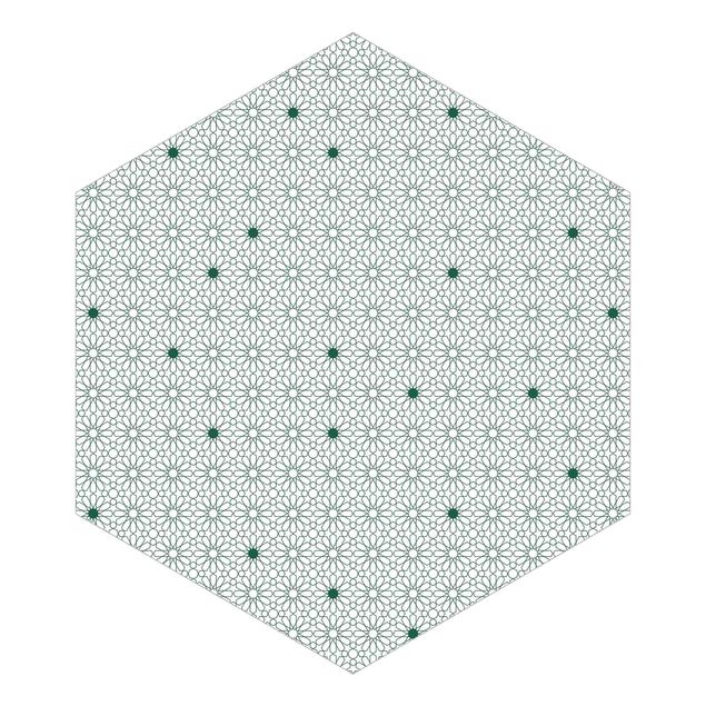 Hexagon Behang Moroccan Star Line Pattern