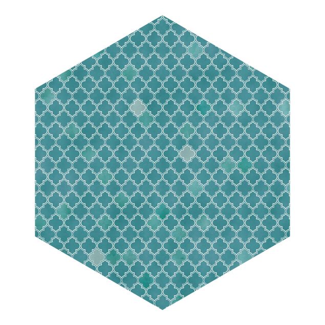 Hexagon Behang Moroccan Ornament Pattern