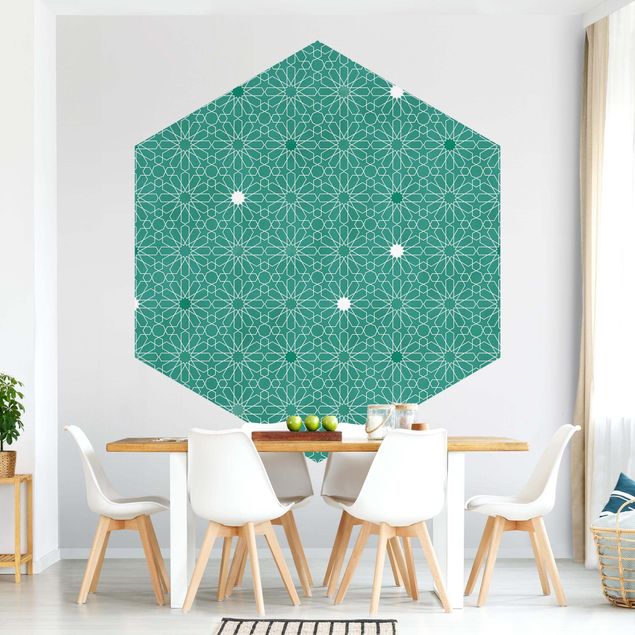 Hexagon Behang Moroccan Stars Pattern