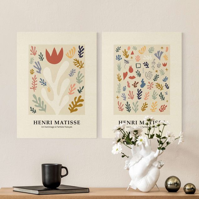 Natuurlijk canvas schilderijen - 2-delig  Matisse Homage - Magnificent Plants