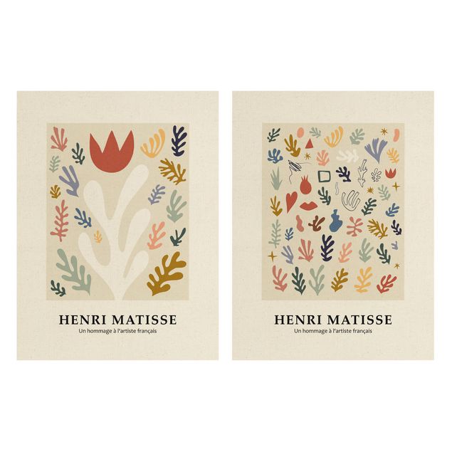Natuurlijk canvas schilderijen - 2-delig  Matisse Homage - Magnificent Plants
