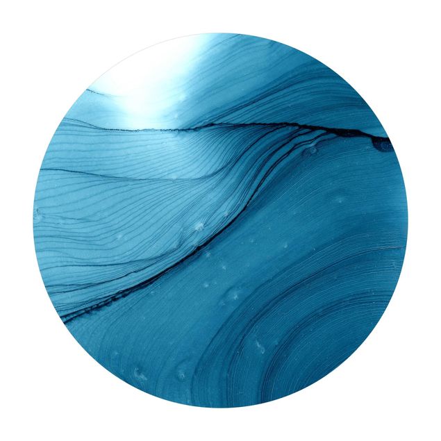 Runder Vinyl-Teppich - Meliertes Blau