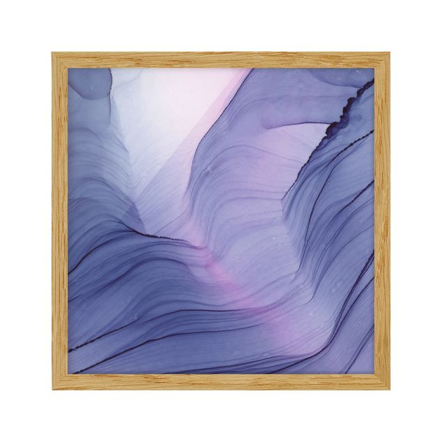 Bild mit Rahmen - Meliertes Violett - Quadrat