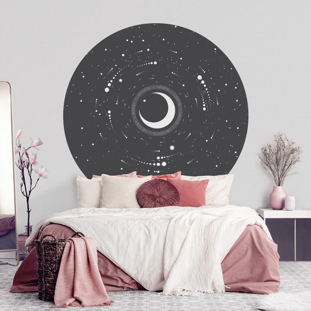 Behangcirkel Moon In Star Circle