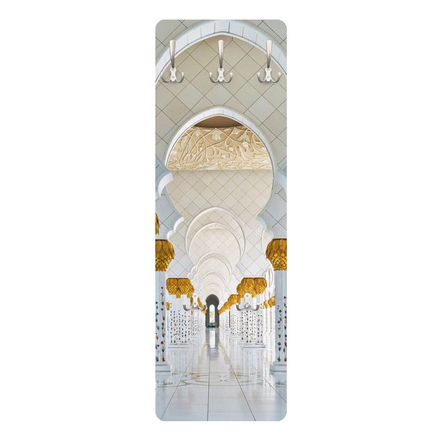 Wandkapstokken houten paneel Mosque In Abu Dhabi