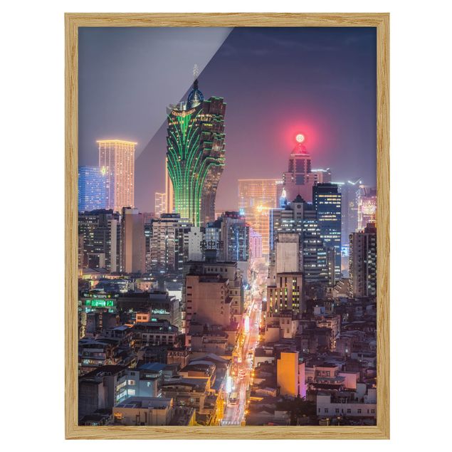 Ingelijste posters Illuminated Night In Macao