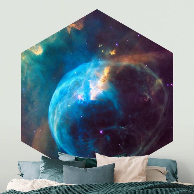 Hexagon Behang NASA Picture Bubble Nebula
