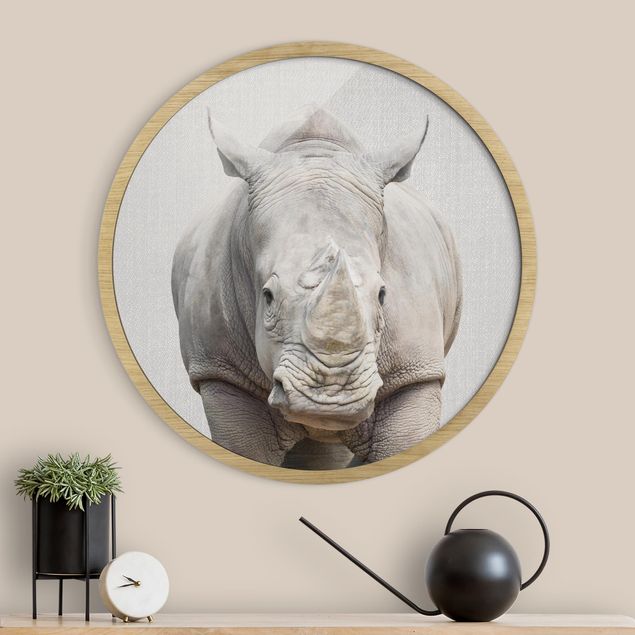 Rond schilderijen Rhinoceros Nora