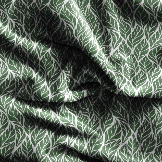 raamgordijn Natural Pattern Large Leaves Green