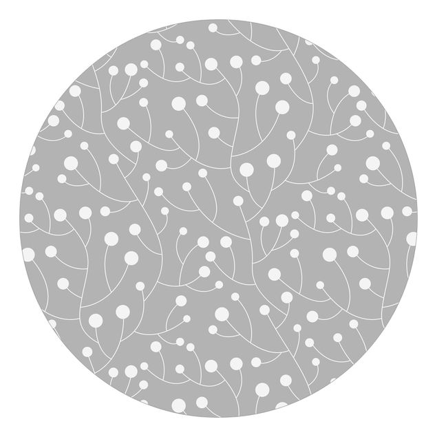 Behangcirkel Natural Pattern Growth With Dots On Grey