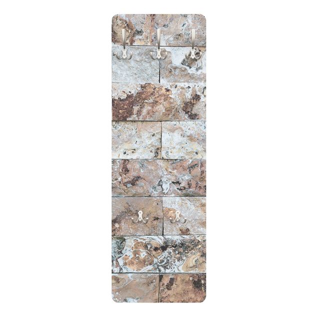 Wandkapstokken houten paneel Natural Marble Stone Wall