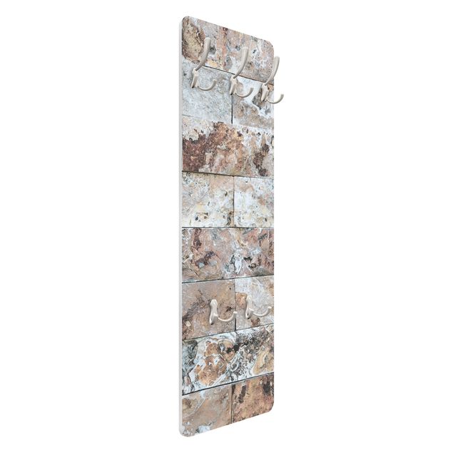 Wandkapstokken houten paneel Natural Marble Stone Wall