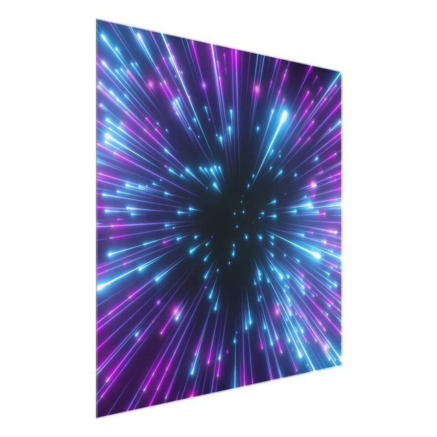 Glasschilderijen - Neon Fireworks