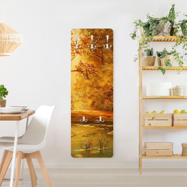 Wandkapstokken houten paneel No.537 Autumn Painting