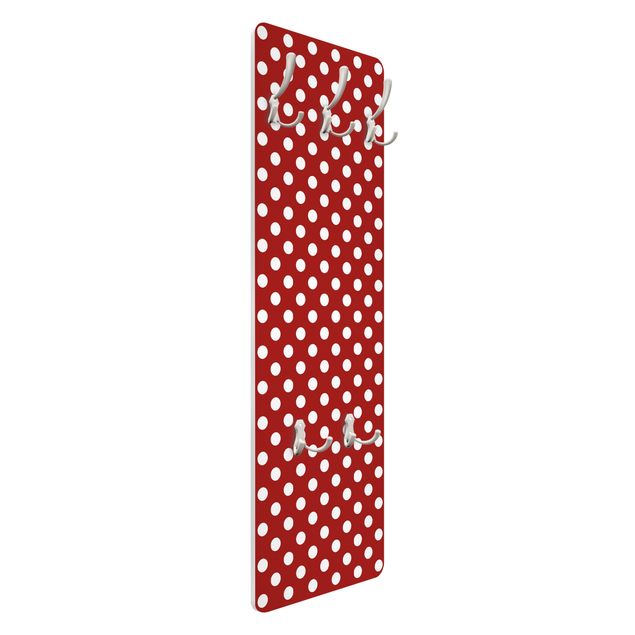 Wandkapstokken houten paneel No.DS92 Dot Design Girly Red