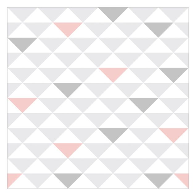 Patroonbehang No.YK65 Triangles Grey White Pink
