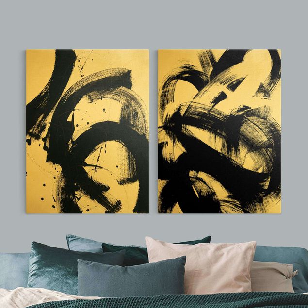 Canvas schilderijen - 2-delig  Moving Onyx Duo