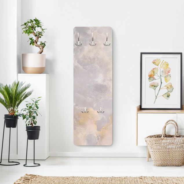 Wandkapstokken houten paneel Onyx Marble