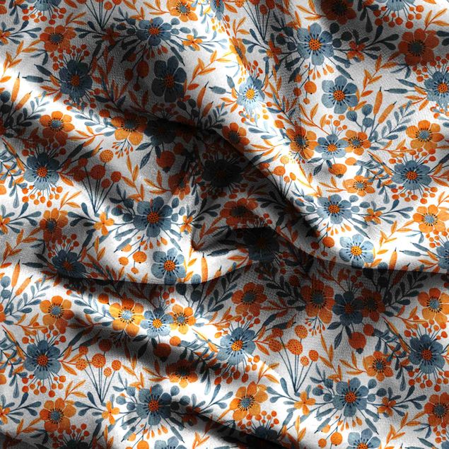 gordijn patroon Orange Blue On White