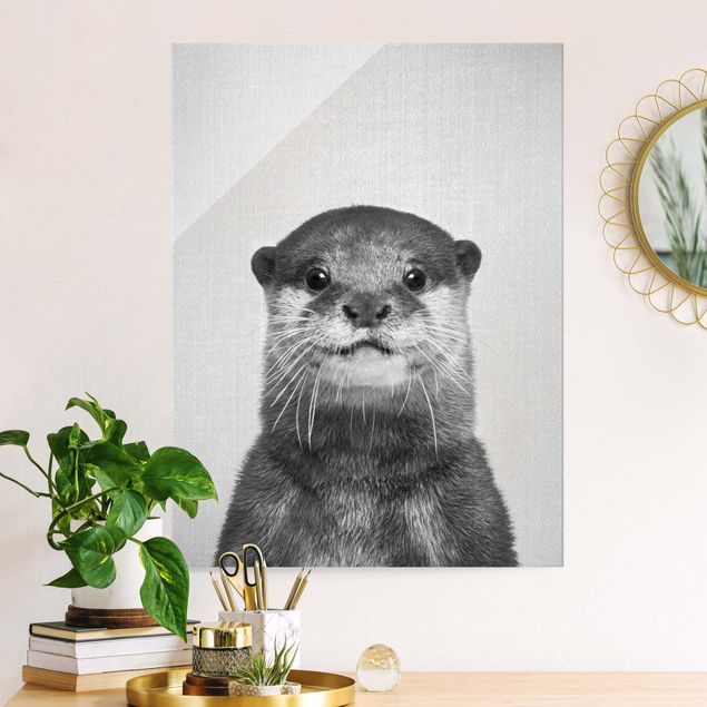 Glas Magnetboard Otter Oswald Black And White