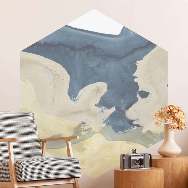 Hexagon Behang Ocean And Desert II