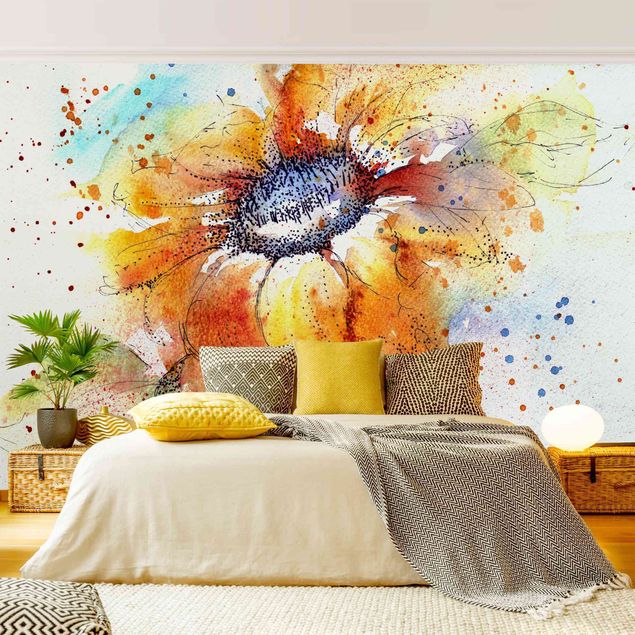 Fotobehang Painted Sunflower